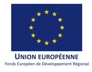 drapeau de l'europe avec écrit FEDER