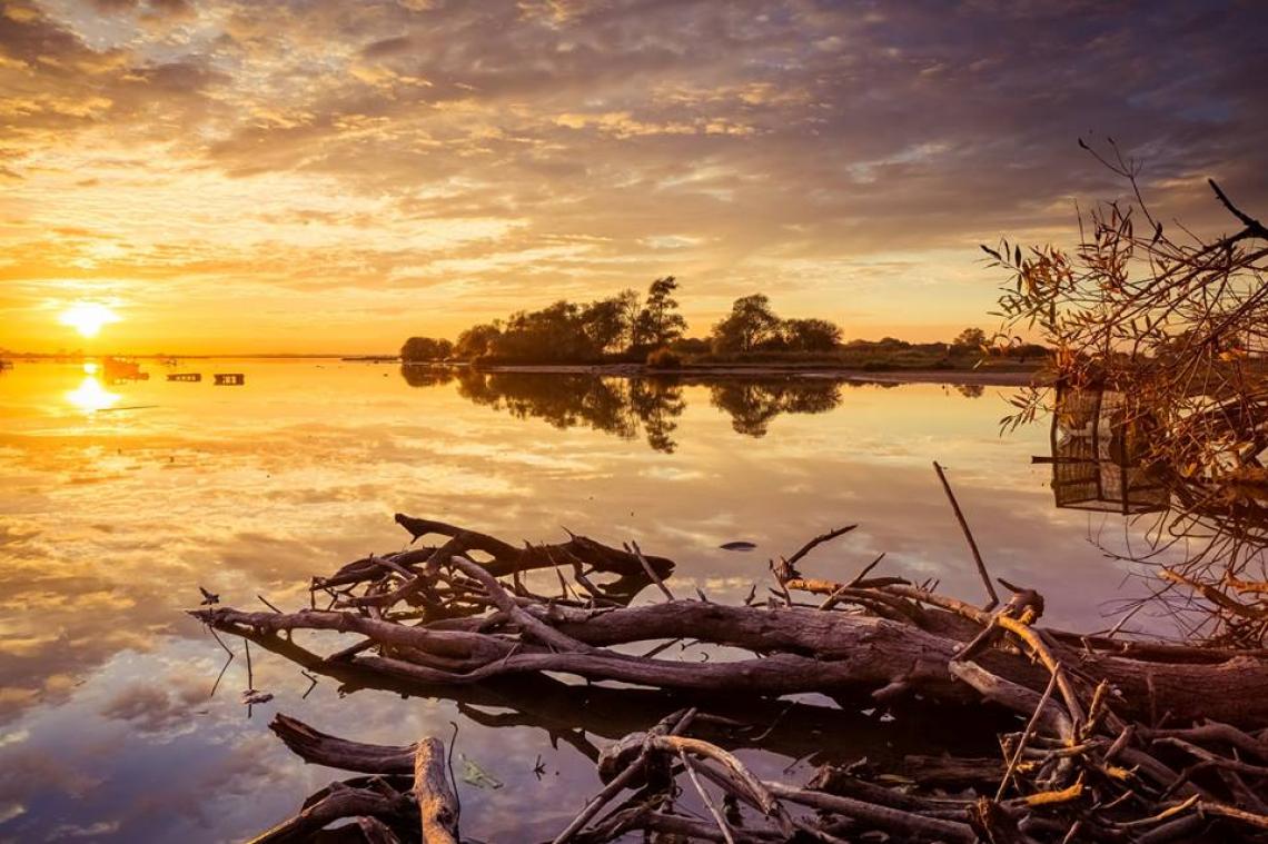 Soirée coucher de soleil à la Maison des Pêcheurs du lac de Grand Lieu