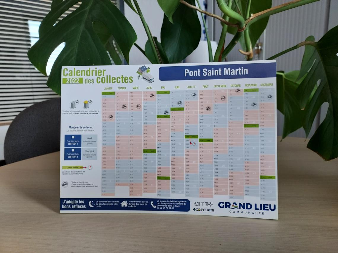 calendrier collecte 2022